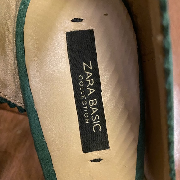 ZARA peep toe green suede heels - Picture 11 of 11